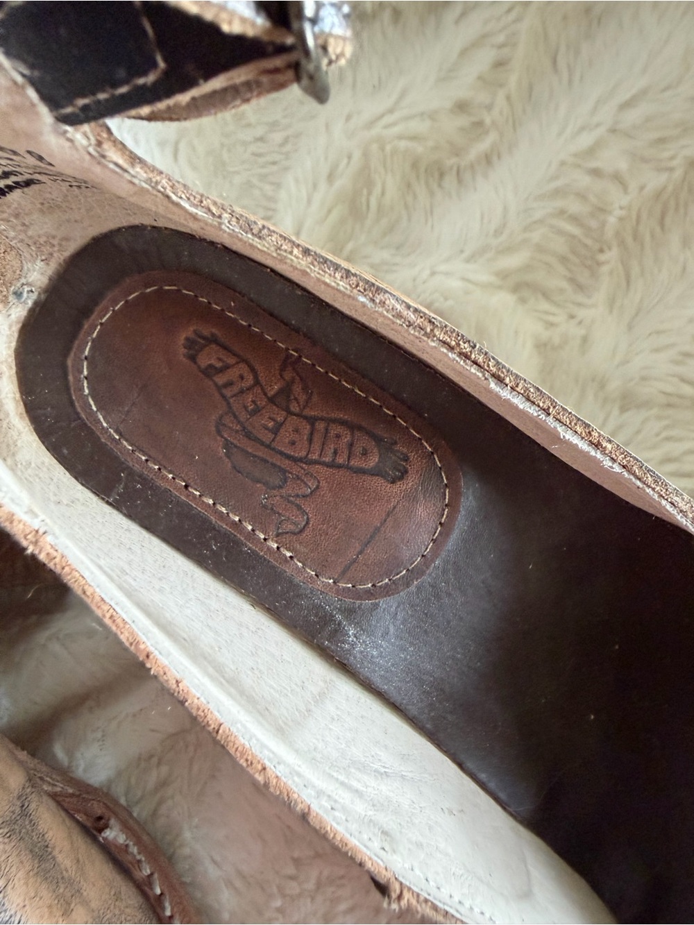 Freebird by Steven "Randi" heels in beautiful distressed pewter gold metallic - Picture 7 of 12